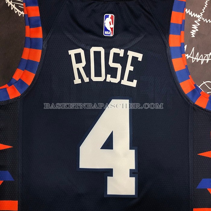 Maillot New York Knicks Derrick Rose NO 4 Ville Edition 2019-20 Bleu